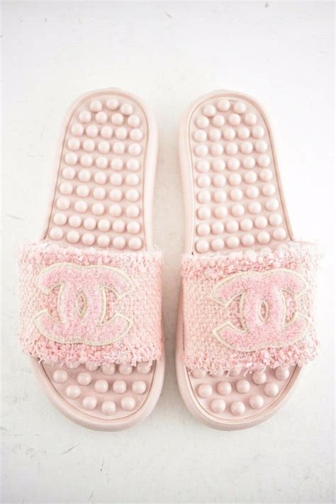 chanel pink pool slides|Chanel slides 2021.